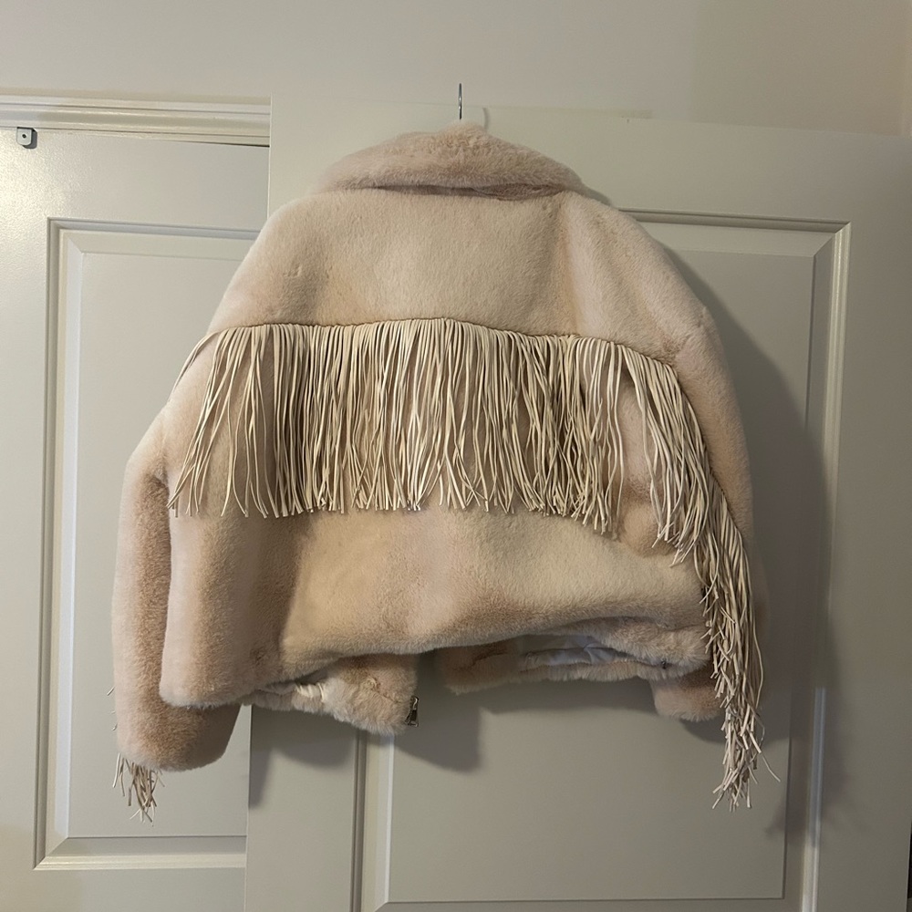 Anthropologie Blue Revival Faux Fur Women's Jacket